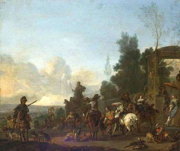 Carel Van der Pluym Departure for hunting china oil painting image